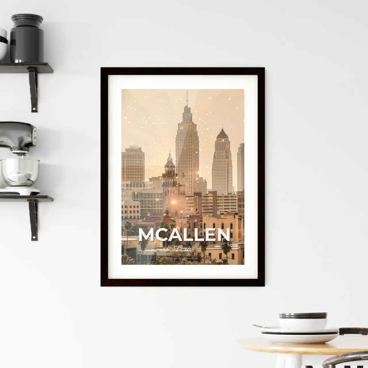 McAllen Texas Cityscape Poster Art Framed Print