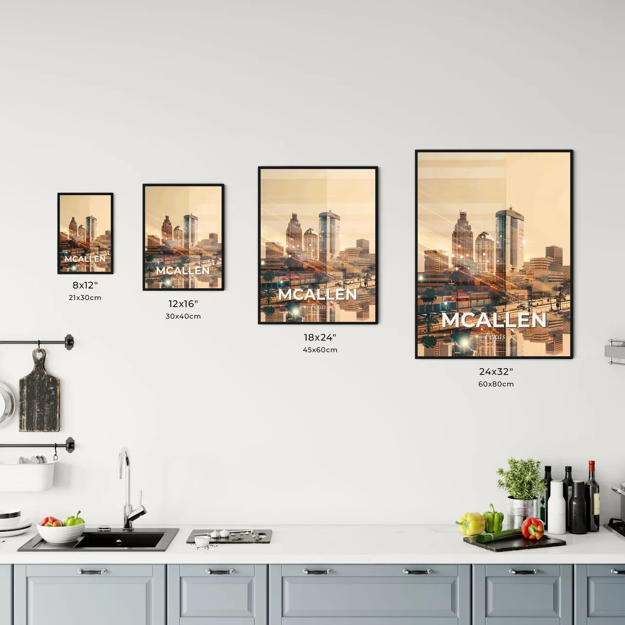 McAllen Texas Skyline Art: Double Exposure Composite Office Art