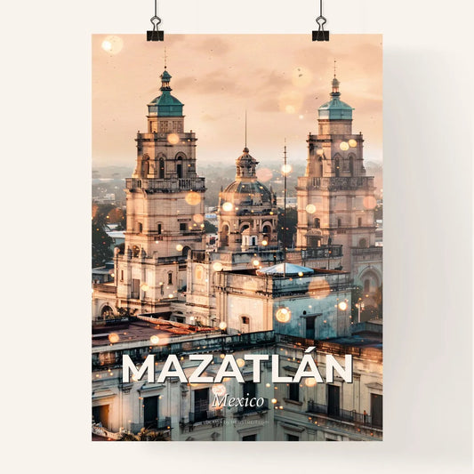Mazatlan City Skyline Silhouette Art Vibrant Poster