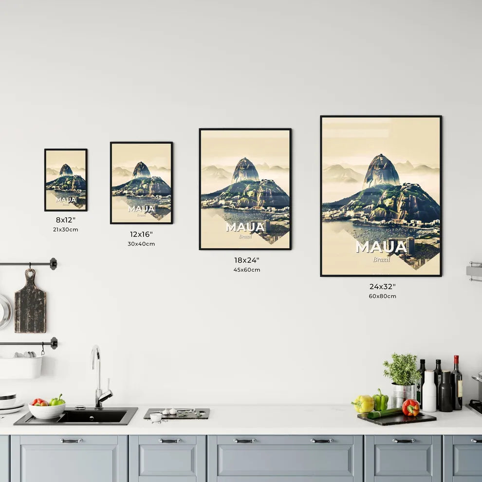 Maua Cityscape Art: Local Icons Skyline Beige Office Art