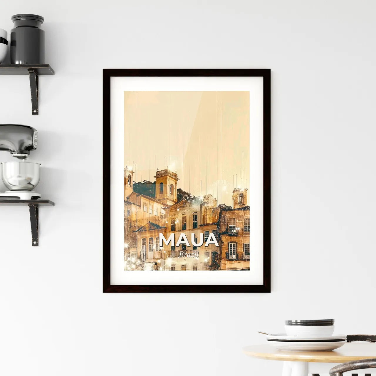 Maua City Skyline at Dawn, Local Heritage Art Poster Framed Print
