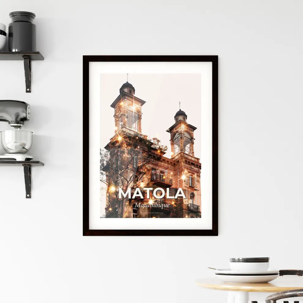Matola Skyline Composite Art Vivid Backlights Framed Print