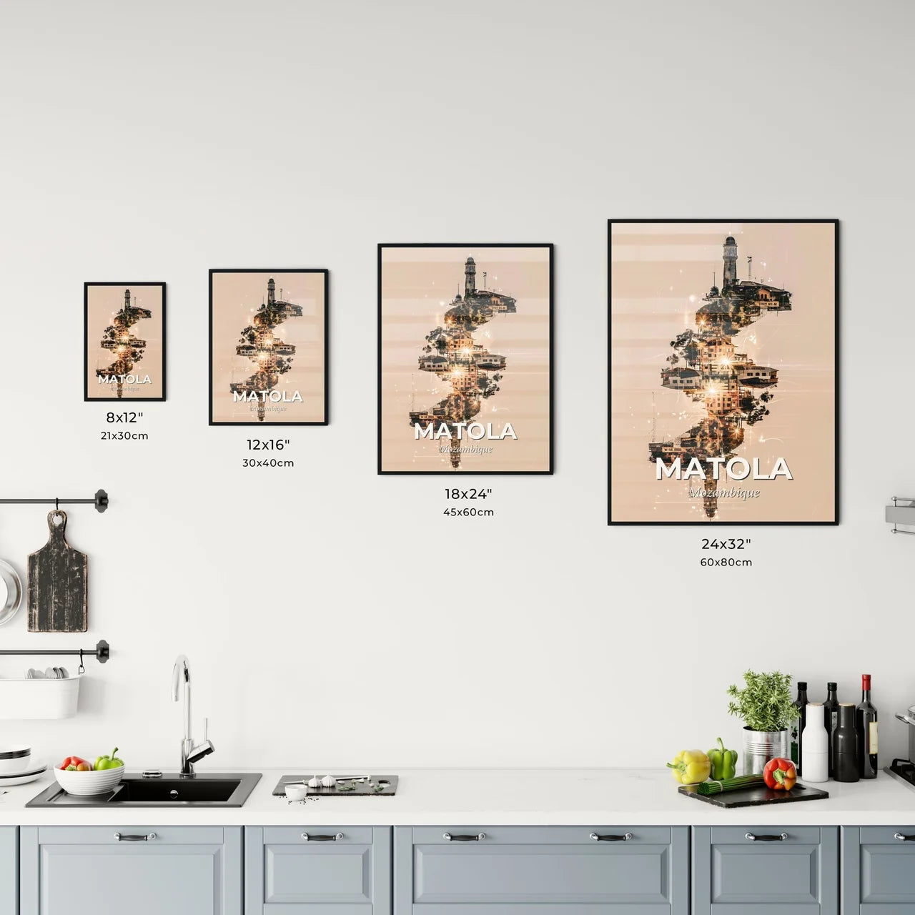 Matola Skyline Double Exposure Art Poster Office Art