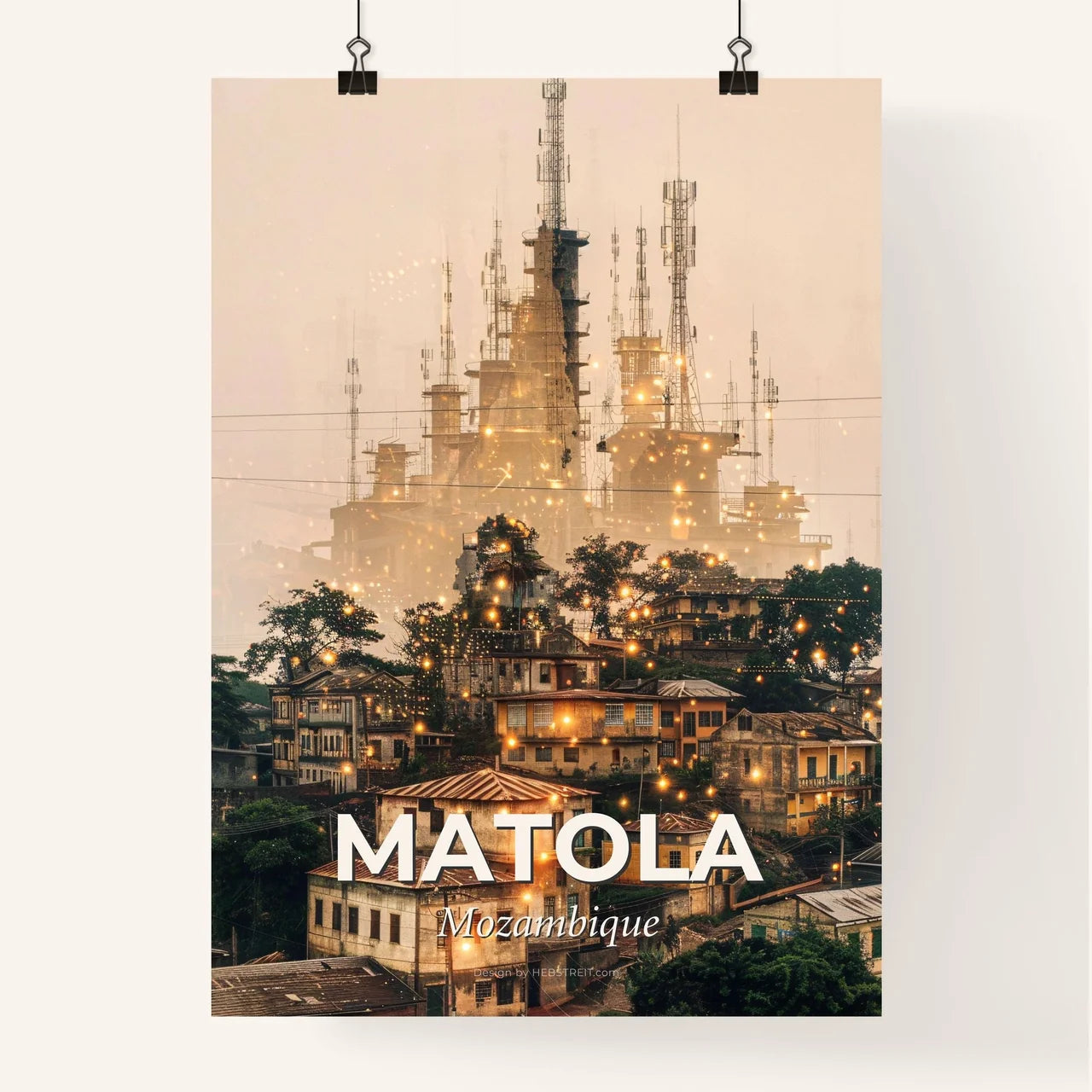 Matola Mozambique Skyline Architecture Art Poster Poster