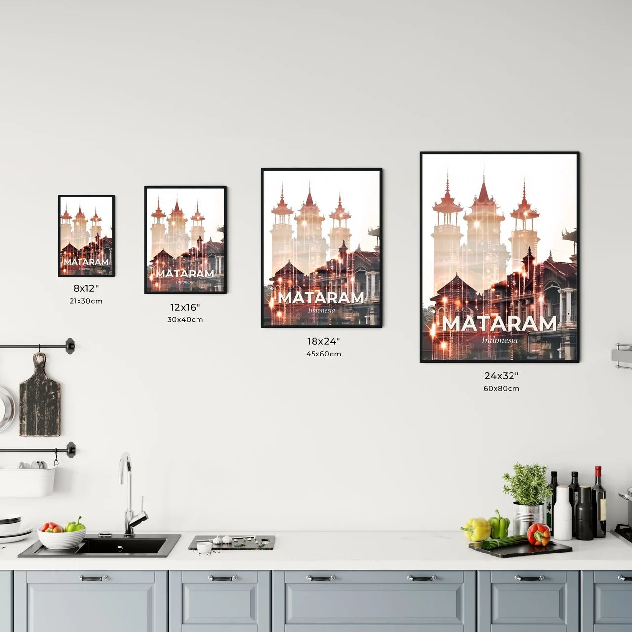 Mataram Indonesia Horizon Art Poster Office Art