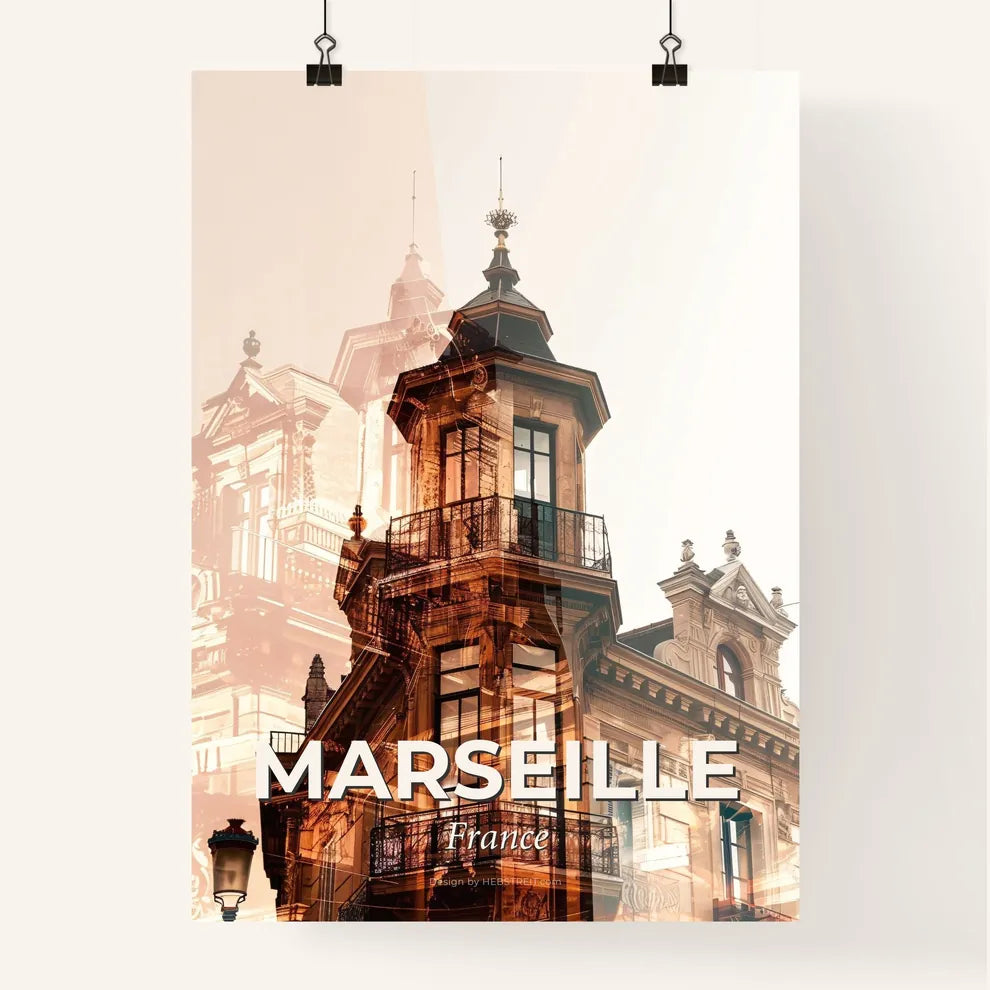 Marseille Skyline Iconic Silhouette Poster Art Poster