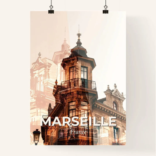 Marseille Skyline Iconic Silhouette Poster Art Poster