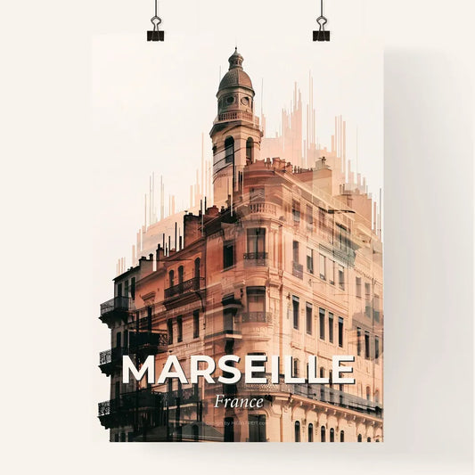 Marseille Iconic Cityscape Silhouette Art Print Poster