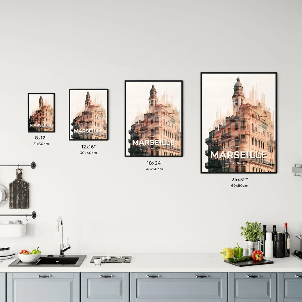 Marseille Iconic Cityscape Silhouette Art Print Office Art