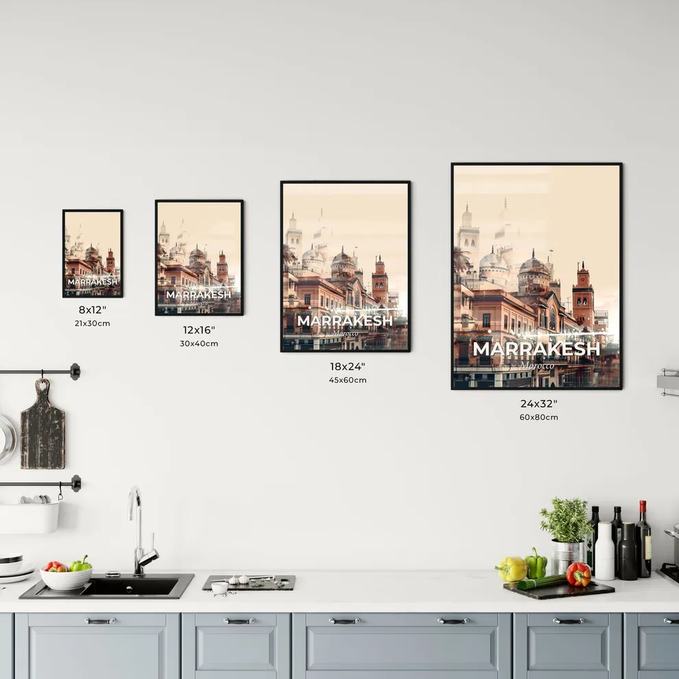 Marrakesh Skyline Cityscape Double Exposure Art Print Office Art