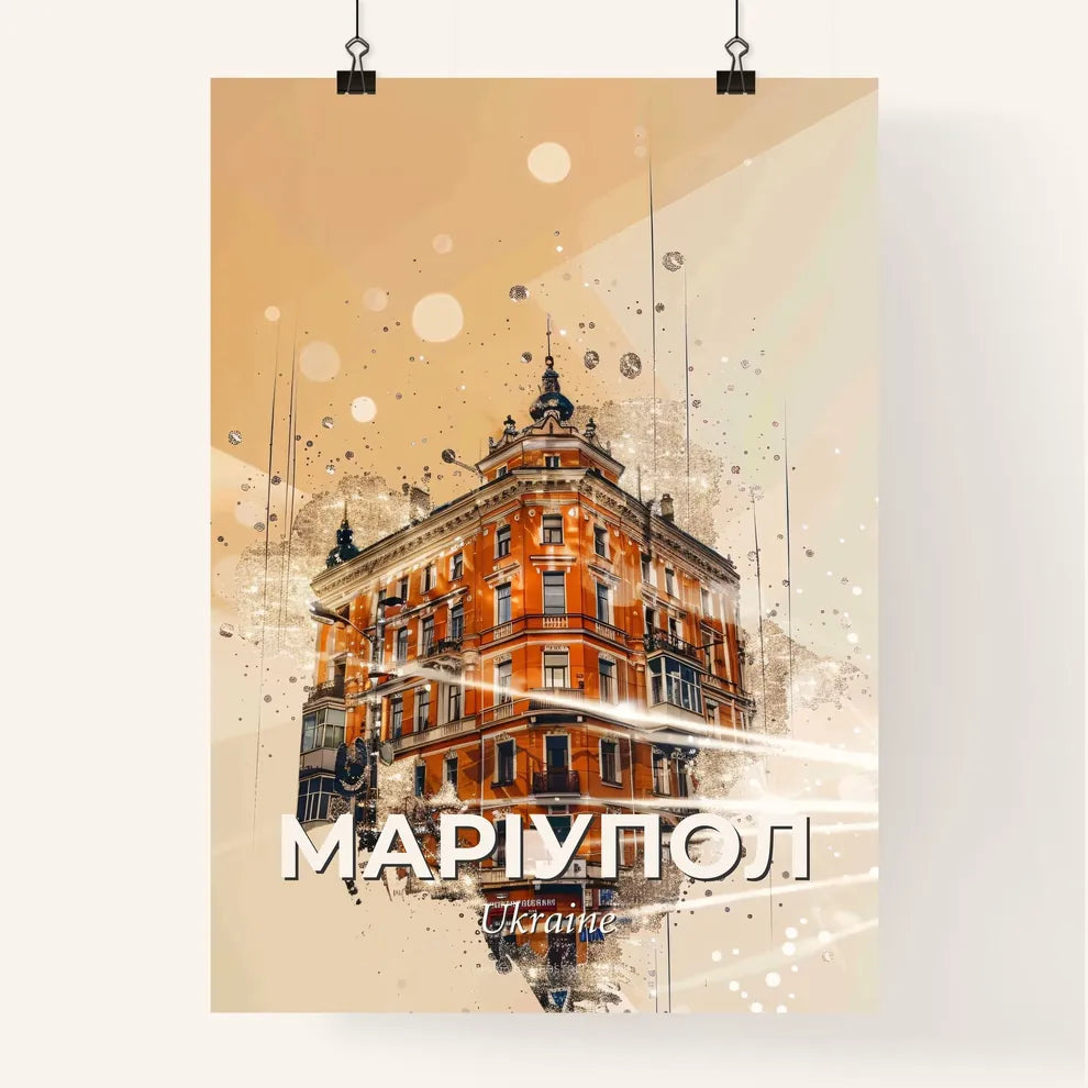 Mariupol, Ukraine: City Skyline Art Deco Poster