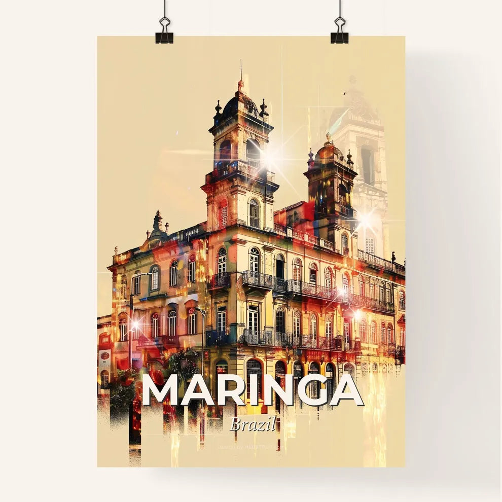 Maringa: City Icon Art Skyline Poster Poster