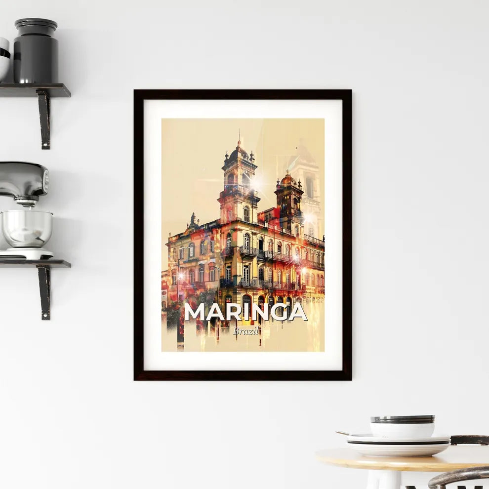Maringa: City Icon Art Skyline Poster Framed Print