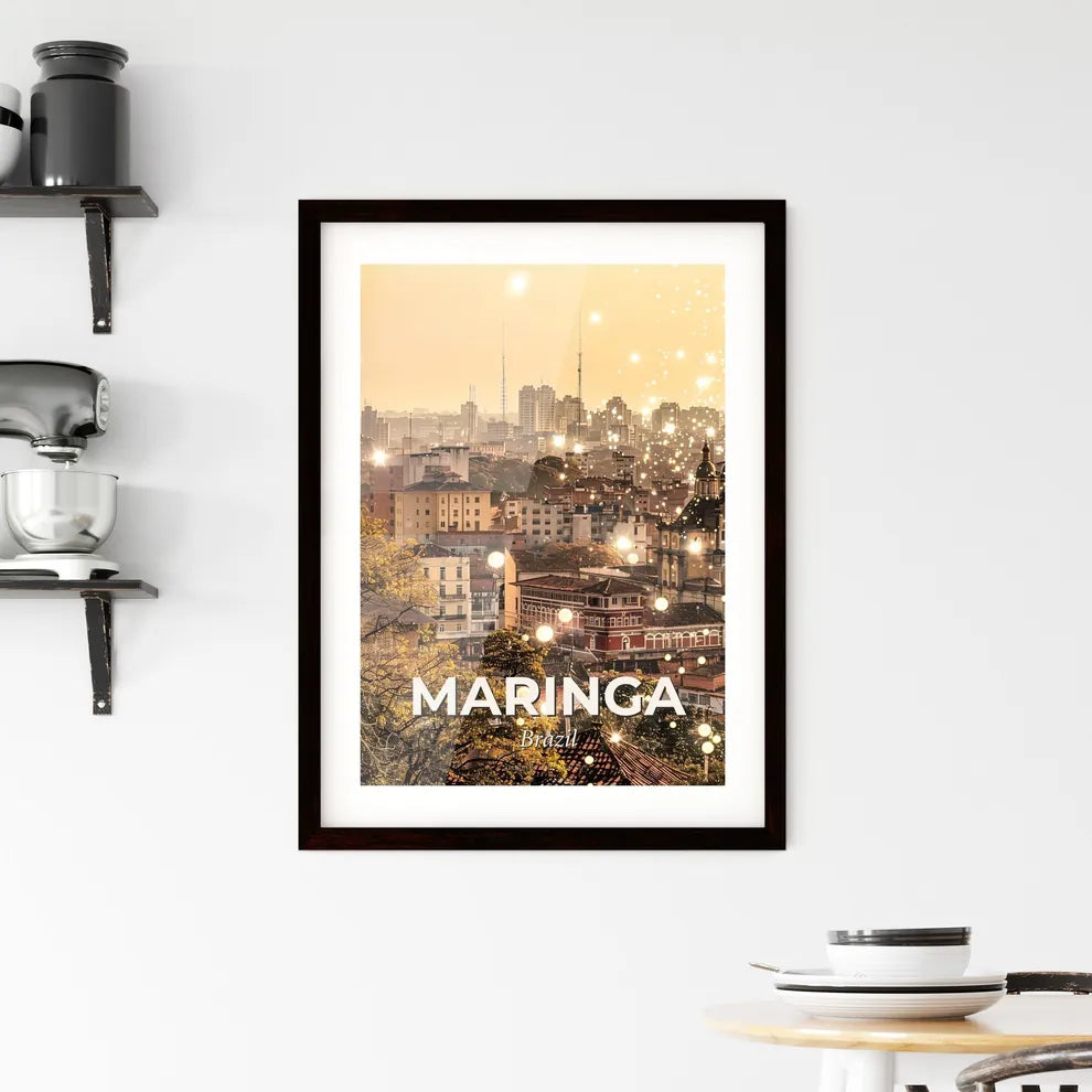 Maringa Skyscape: Brazil's Vibrant Horizon Framed Print
