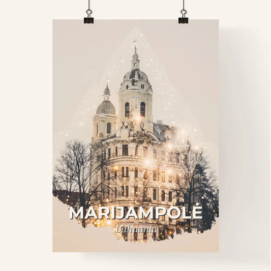 Marijampolė, Lithuania: City Icons Skyline Glow Poster