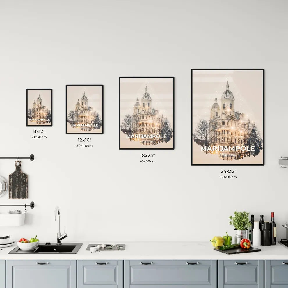 Marijampolė, Lithuania: City Icons Skyline Glow Office Art