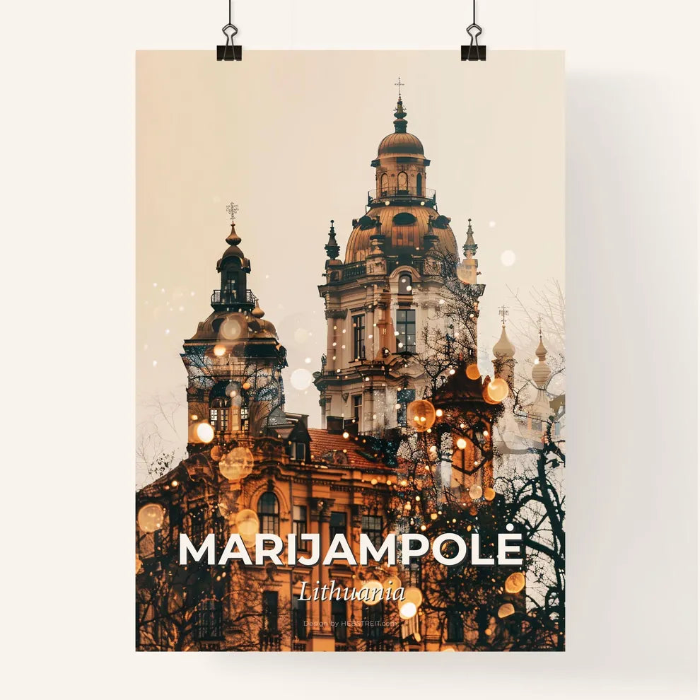Marijampolé, Lithuania: Architectural Sparkles on Beige Poster