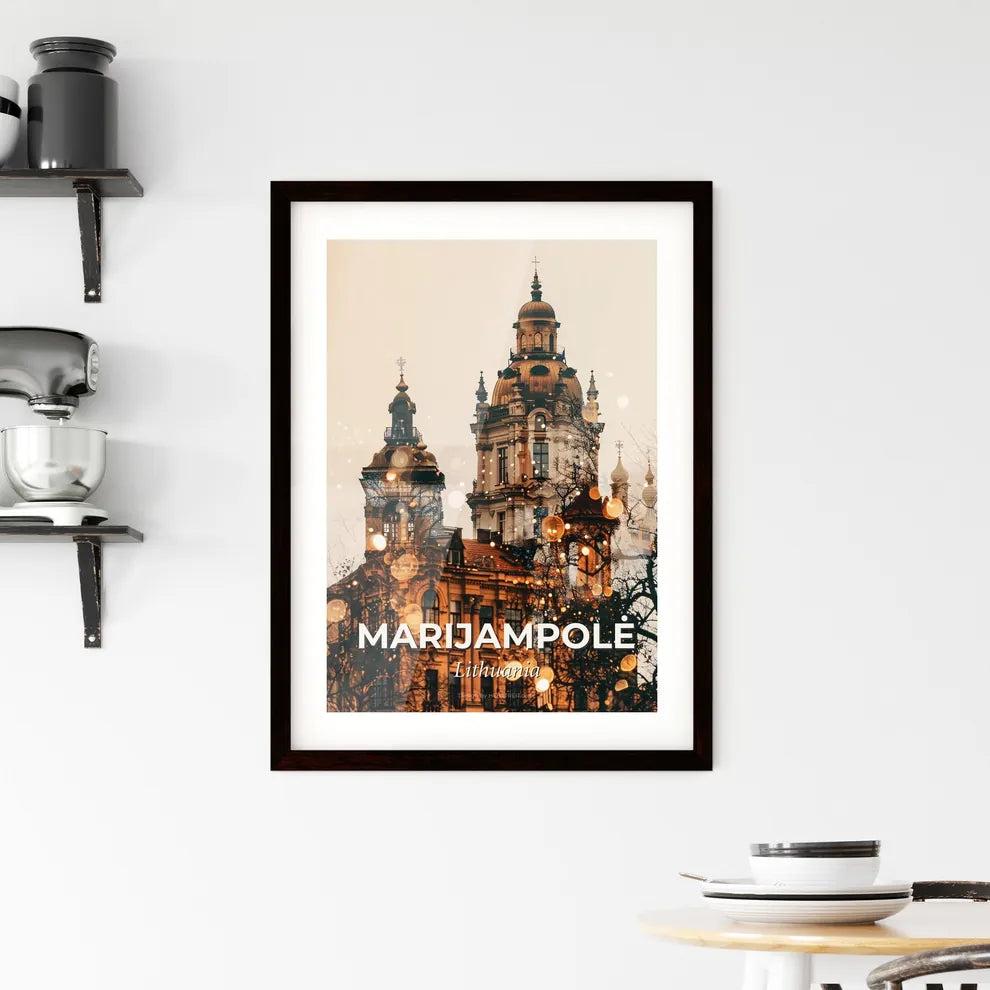 Marijampolé, Lithuania: Architectural Sparkles on Beige Framed Print