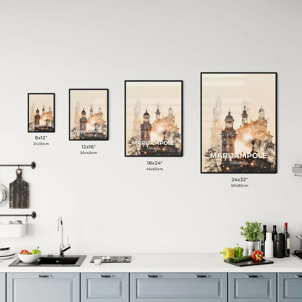 Marijampolė Dreamy Night Skyline Poster Office Art