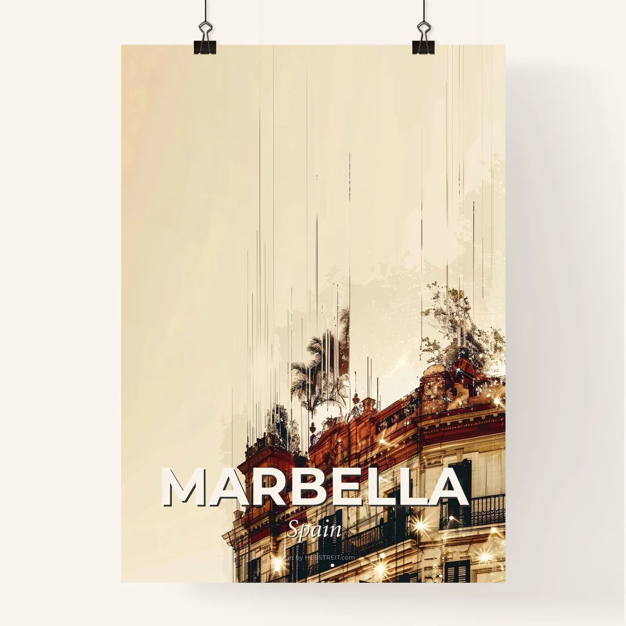 Marbella: Double Exposure Cityscape Symphony Poster