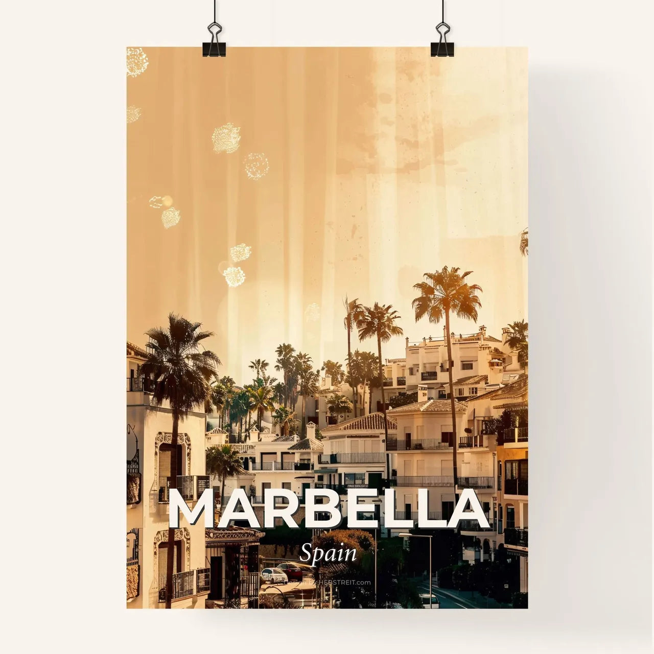 Marbella Skyline Dreamy Double Exposure Print Poster