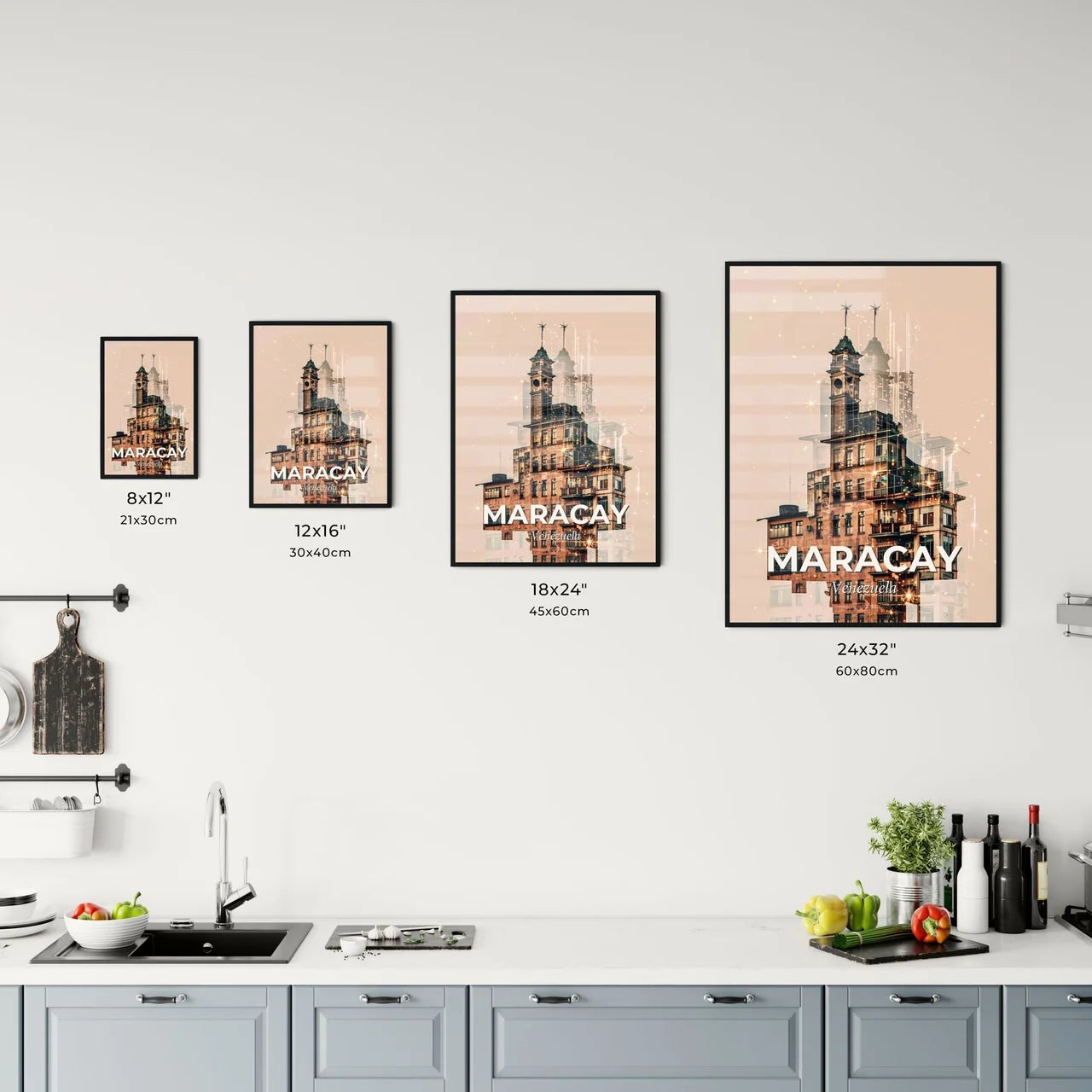 Maracay Skyline Double Exposure Cityscape Office Art