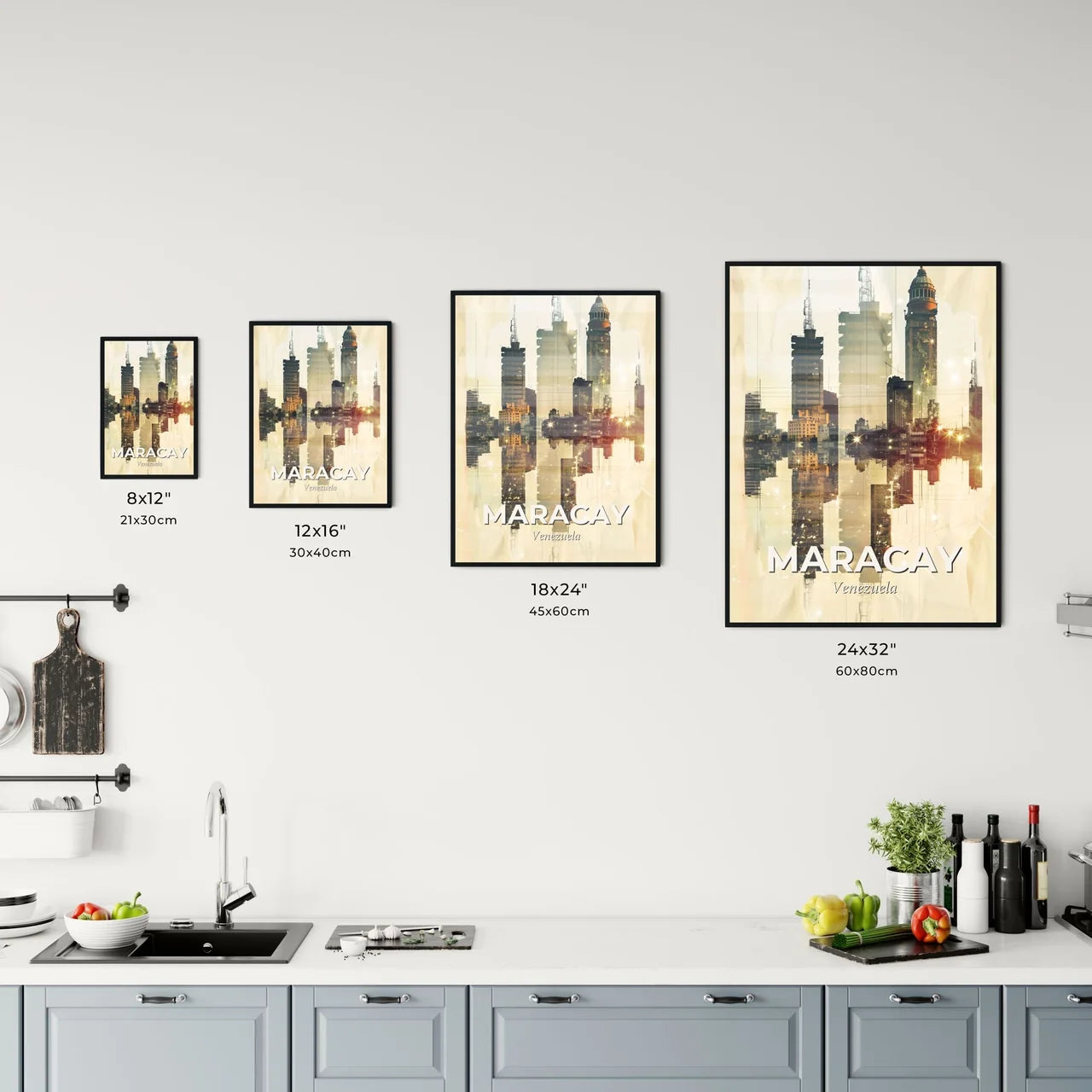 Maracay Skyline Double Exposure Art Cityscape Office Art