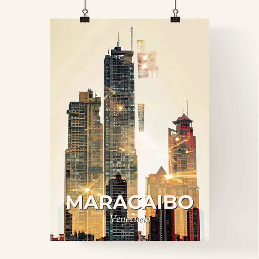 Maracaibo City Skyline Contemporary Double Exposure Art Poster