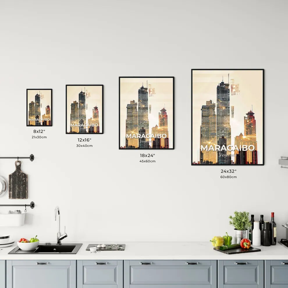 Maracaibo City Skyline Contemporary Double Exposure Art Office Art