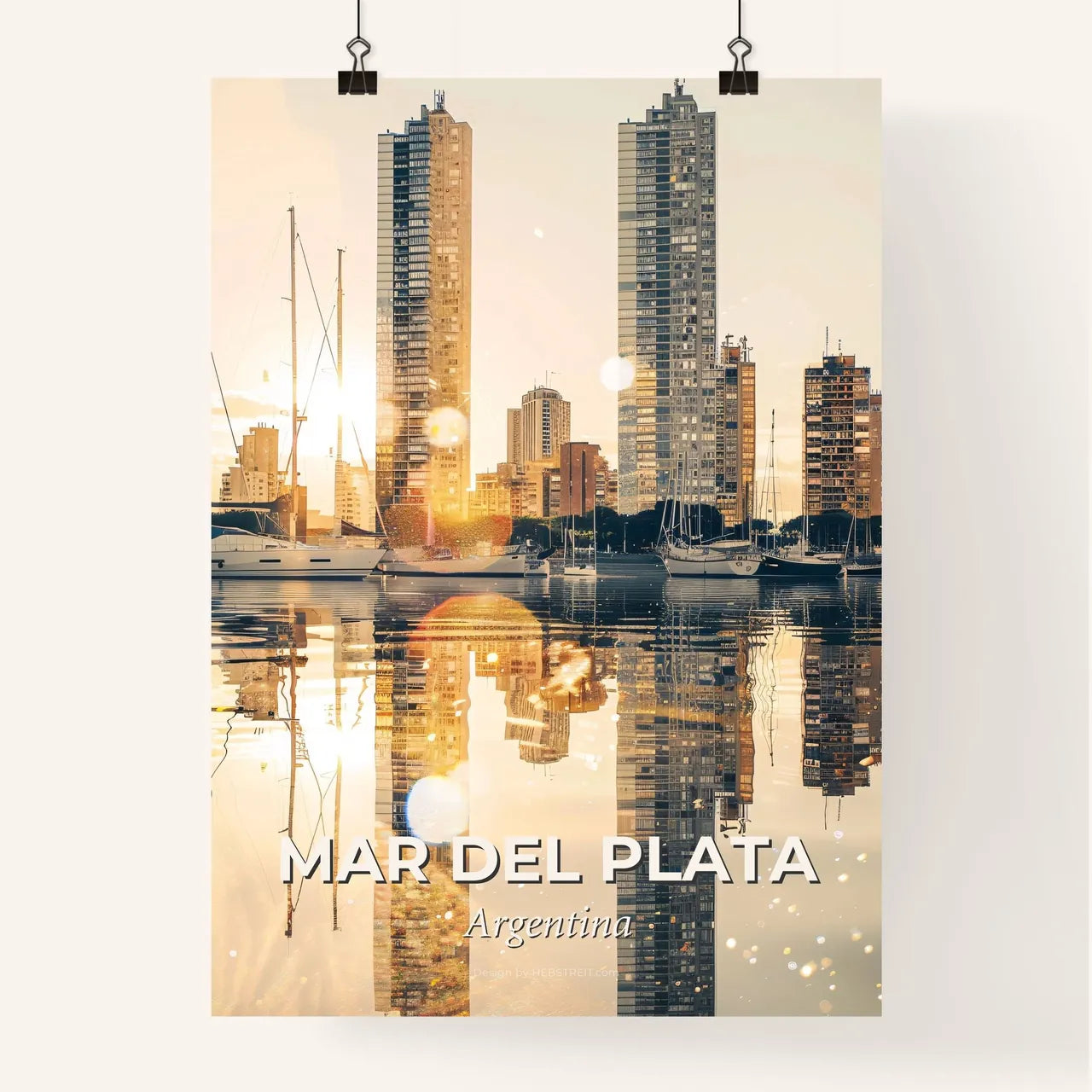 Mar del Plata Cityscape Artwork: Mar del Plata, Argentina Poster