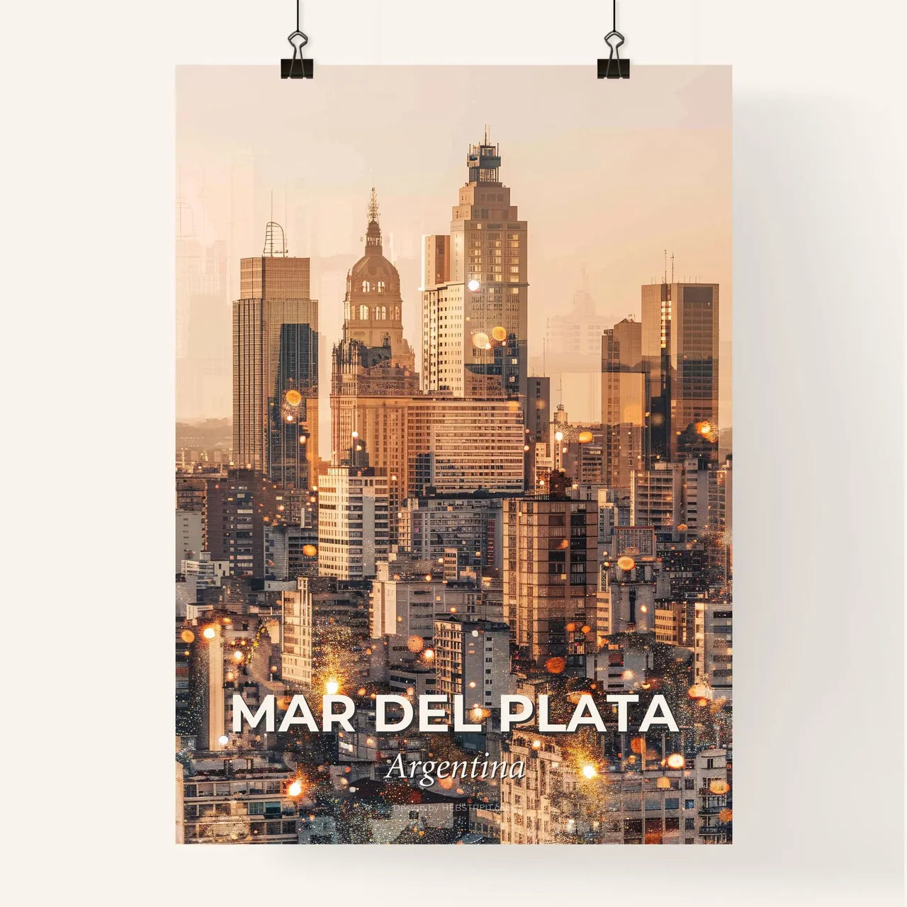 Mar del Plata: City Icons Sparkle in Double Exposure Poster