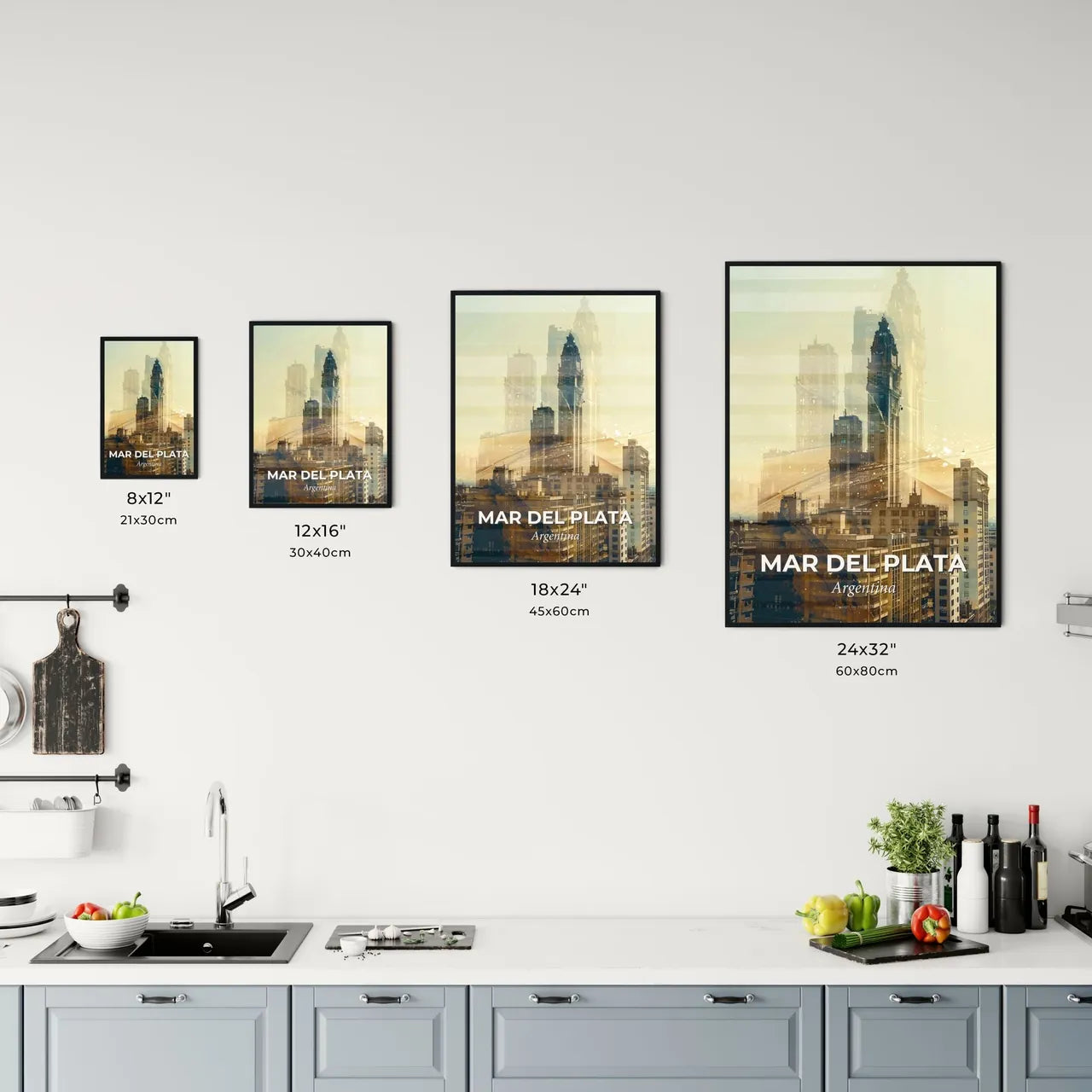 Mar del Plata Skyline Architectural Wonders Art Poster Office Art