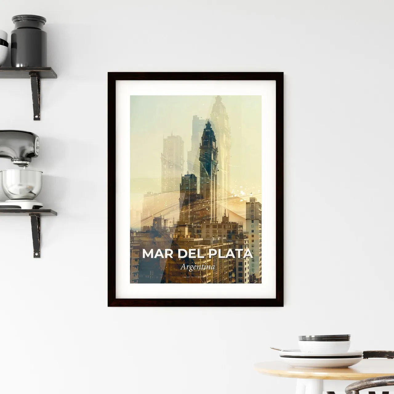 Mar del Plata Skyline Architectural Wonders Art Poster Framed Print