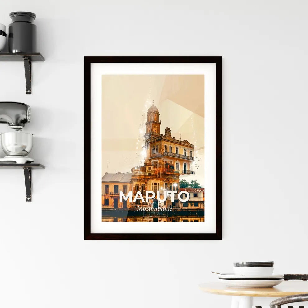 Maputo City Skyline Double Exposure Print Framed Print