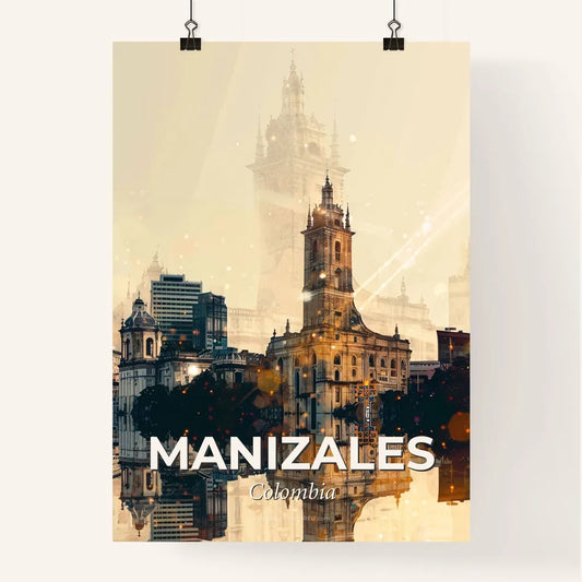 Manizales City Skyline Local Icons Art Poster Poster