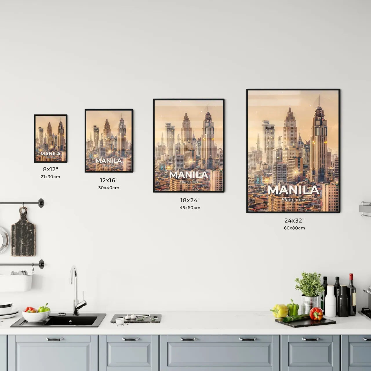 Manila City Skyline Art Print Office Art