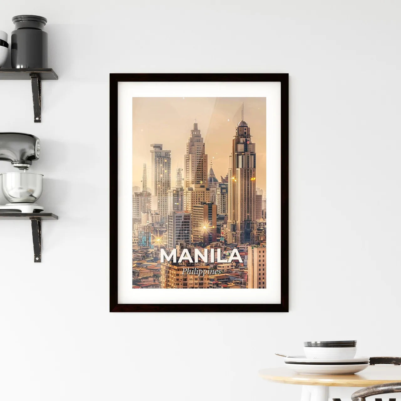 Manila City Skyline Art Print Framed Print