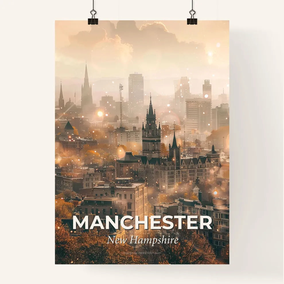 Manchester City Skyline Sparkle Poster Poster