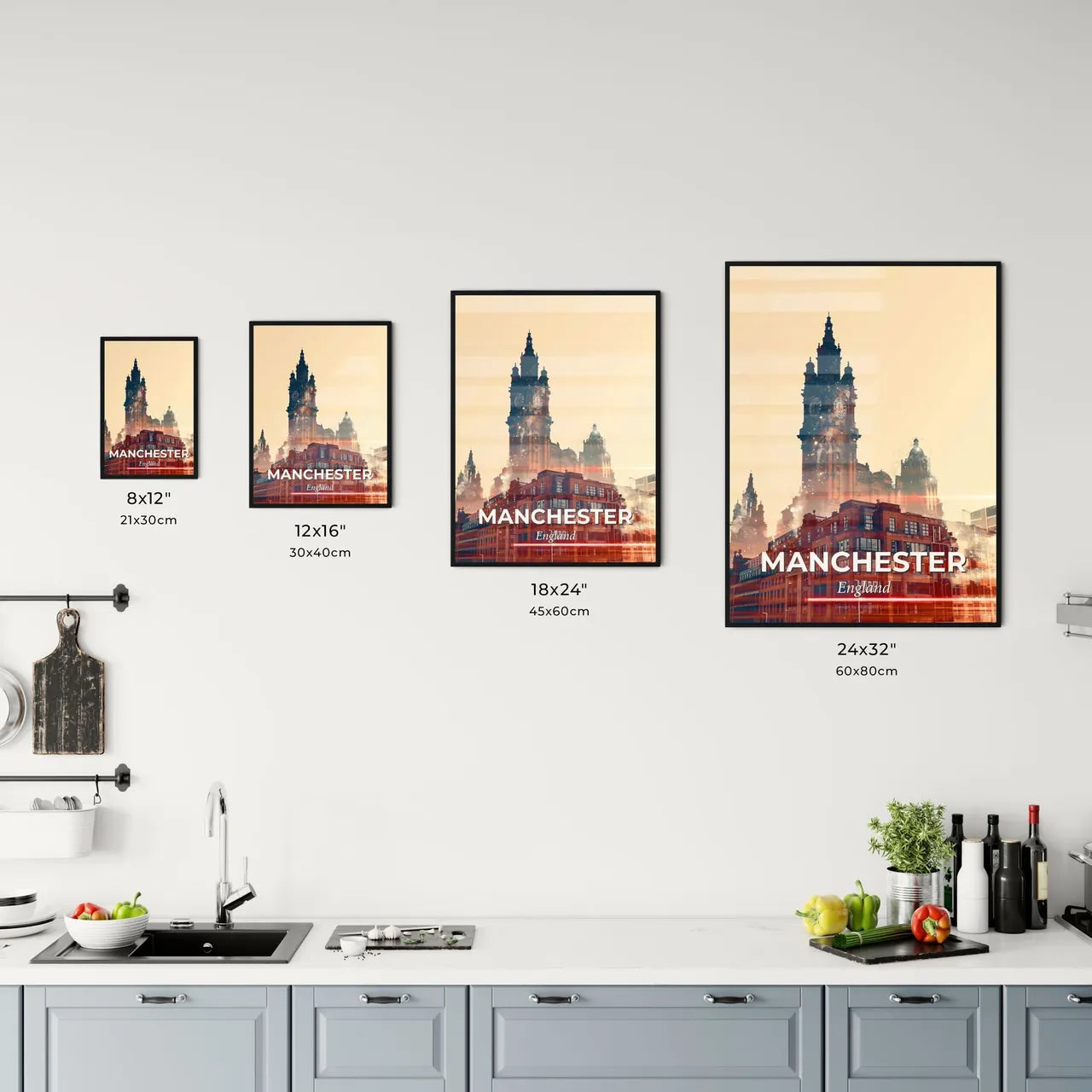 Manchester Skyline Double Exposure Art Print Office Art