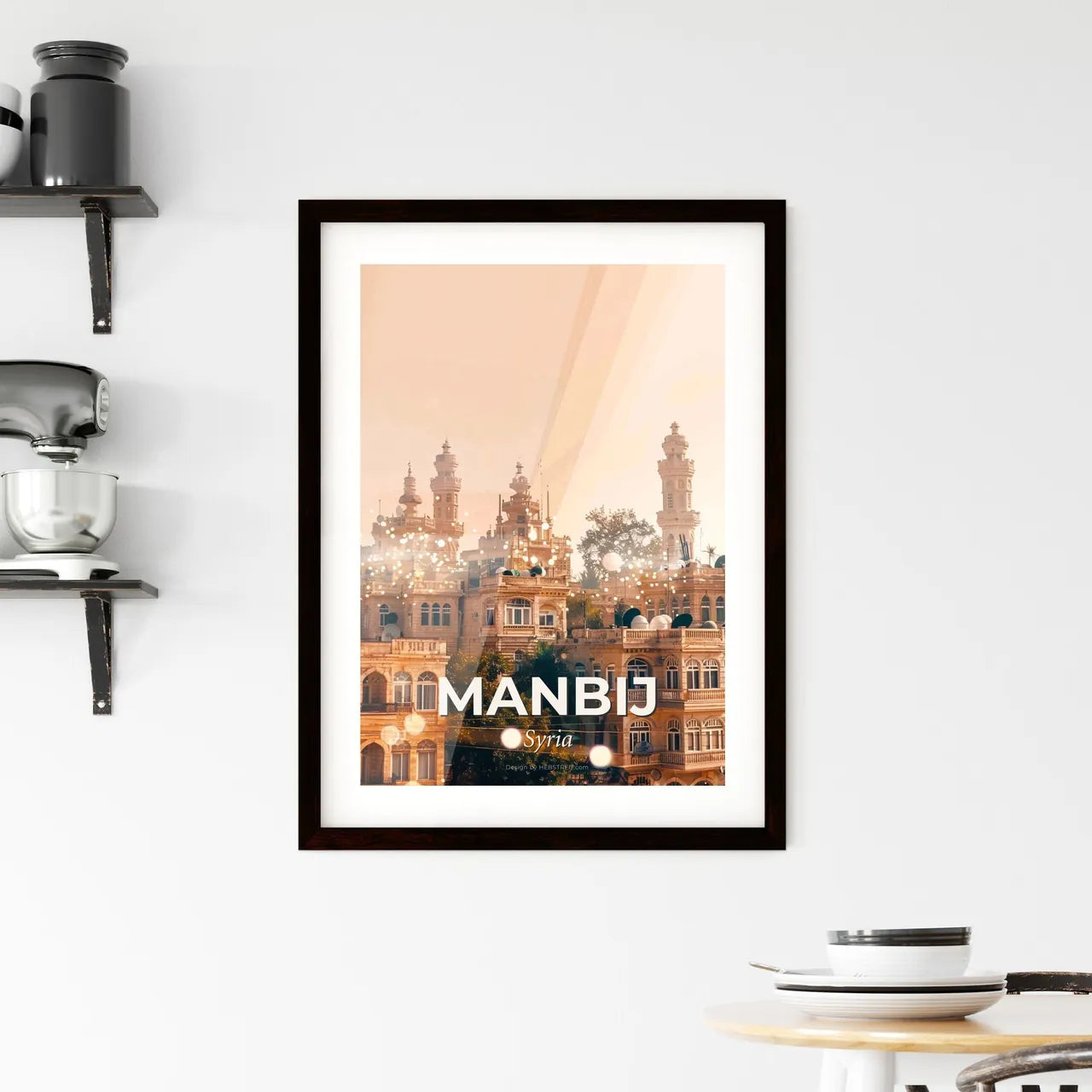 Manbij Syria City Skyline Night Spectacle Framed Print