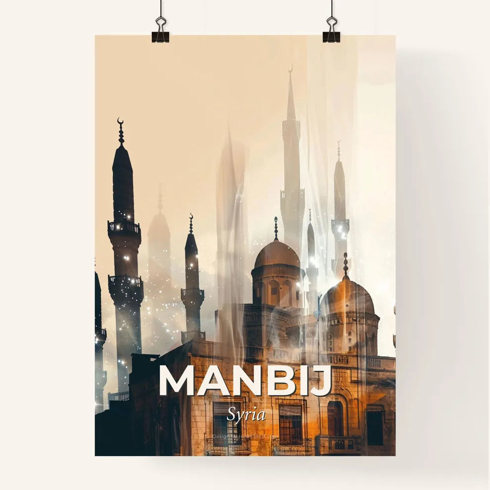 Manbij, Syria Skyline Composite Art Poster Poster
