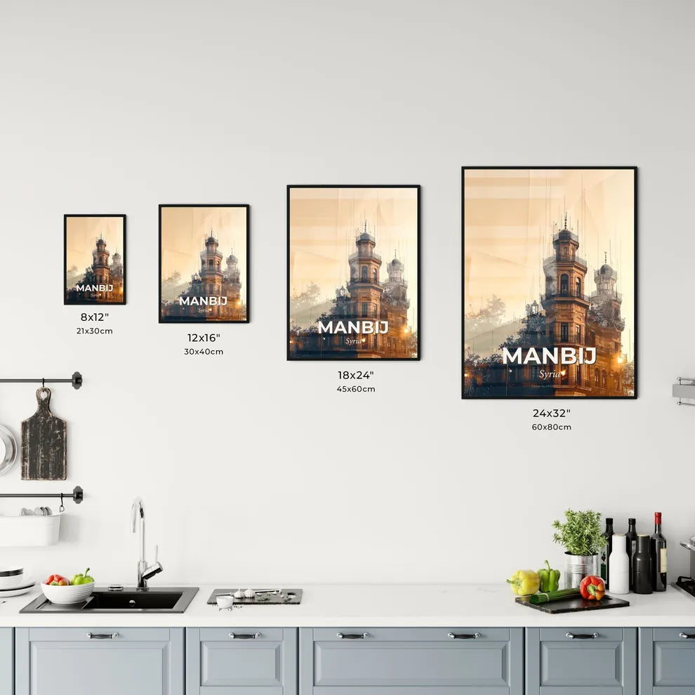 Manbijs Skyline Art Deco Bright Illuminations Office Art