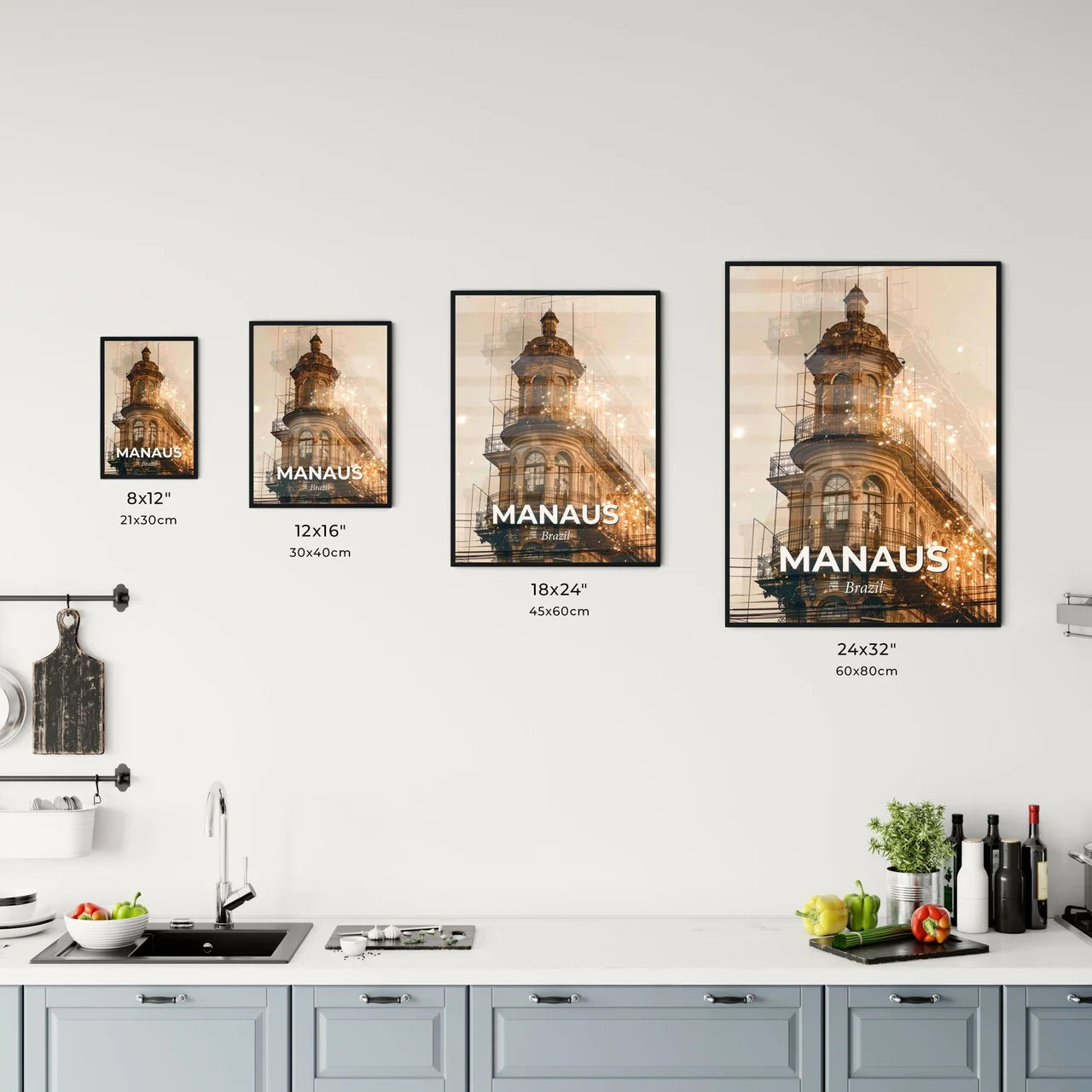 Manaus City Skyline Double Exposure Art Office Art