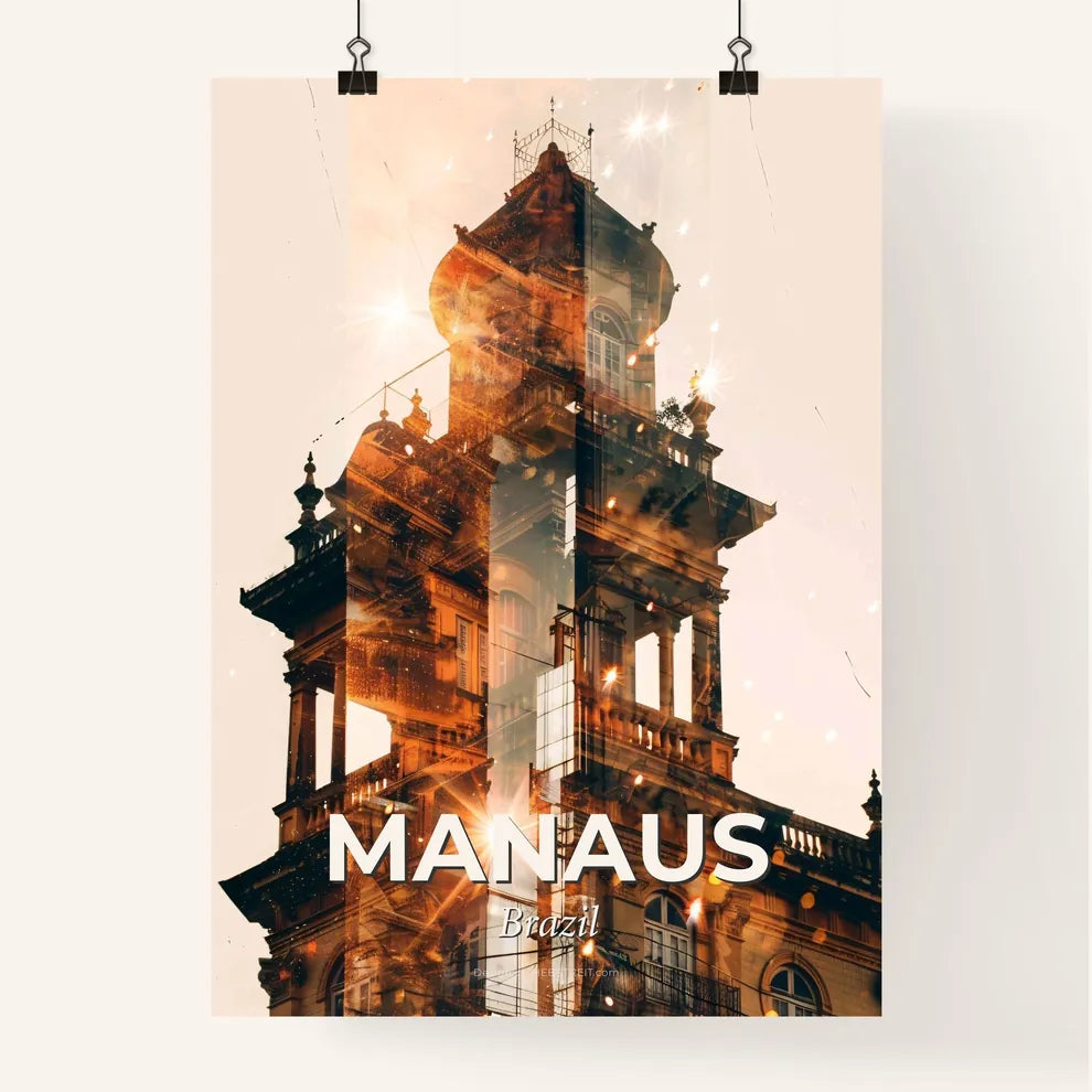 Manaus Skyline Dreamy Night Poster Art Poster