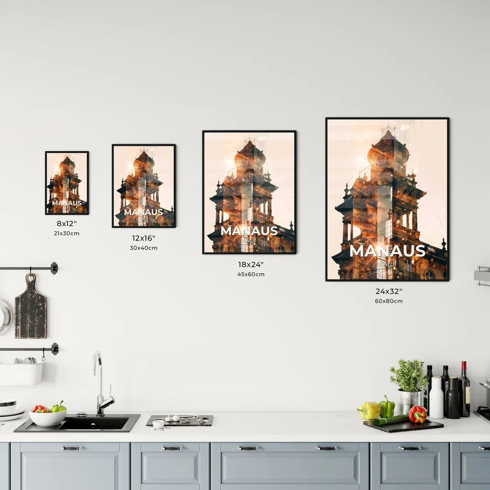 Manaus Skyline Dreamy Night Poster Art Office Art