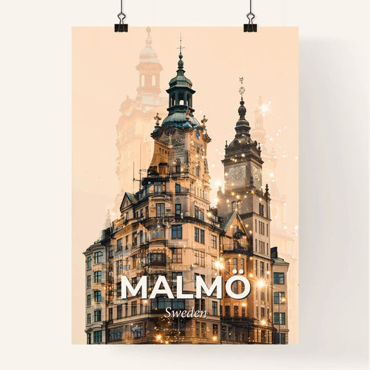 Malmo Sweden City Skyline Poster Art Composite Poster