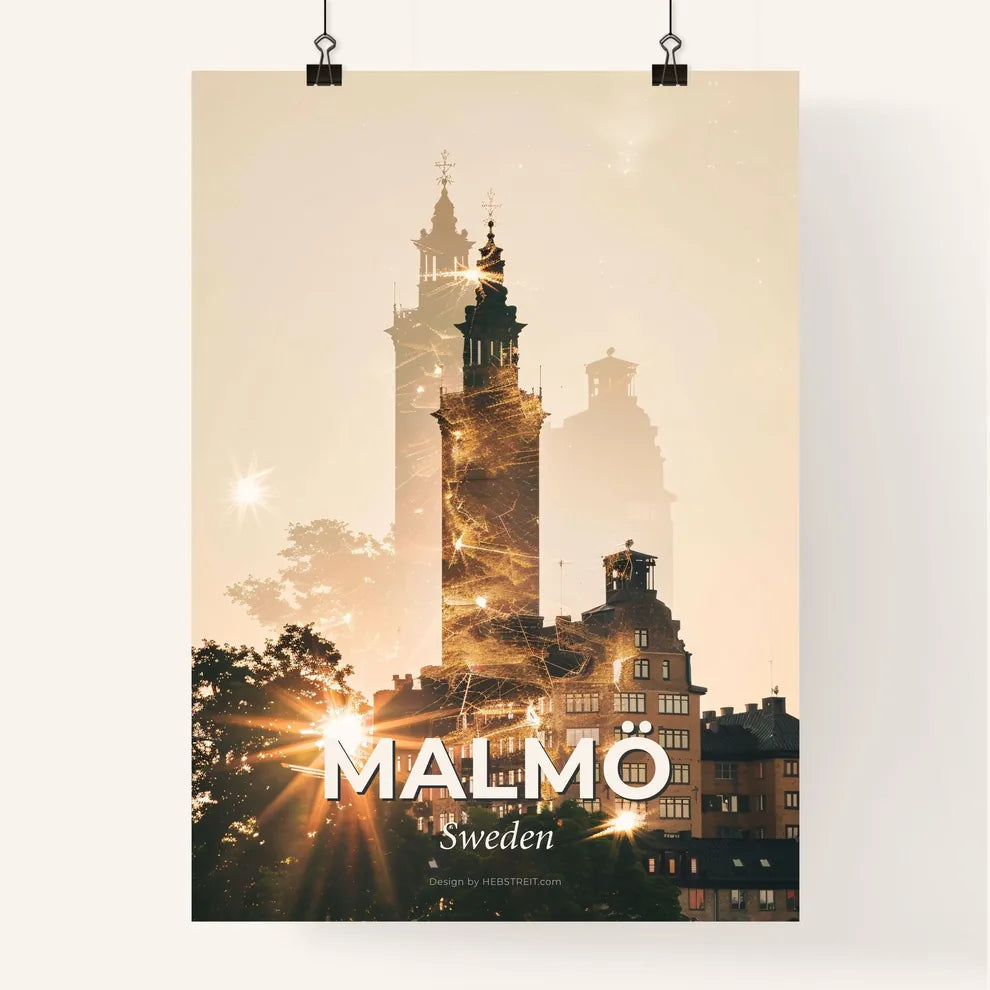 Malmö Cityscape: Subtle Lights, Local Colors Poster