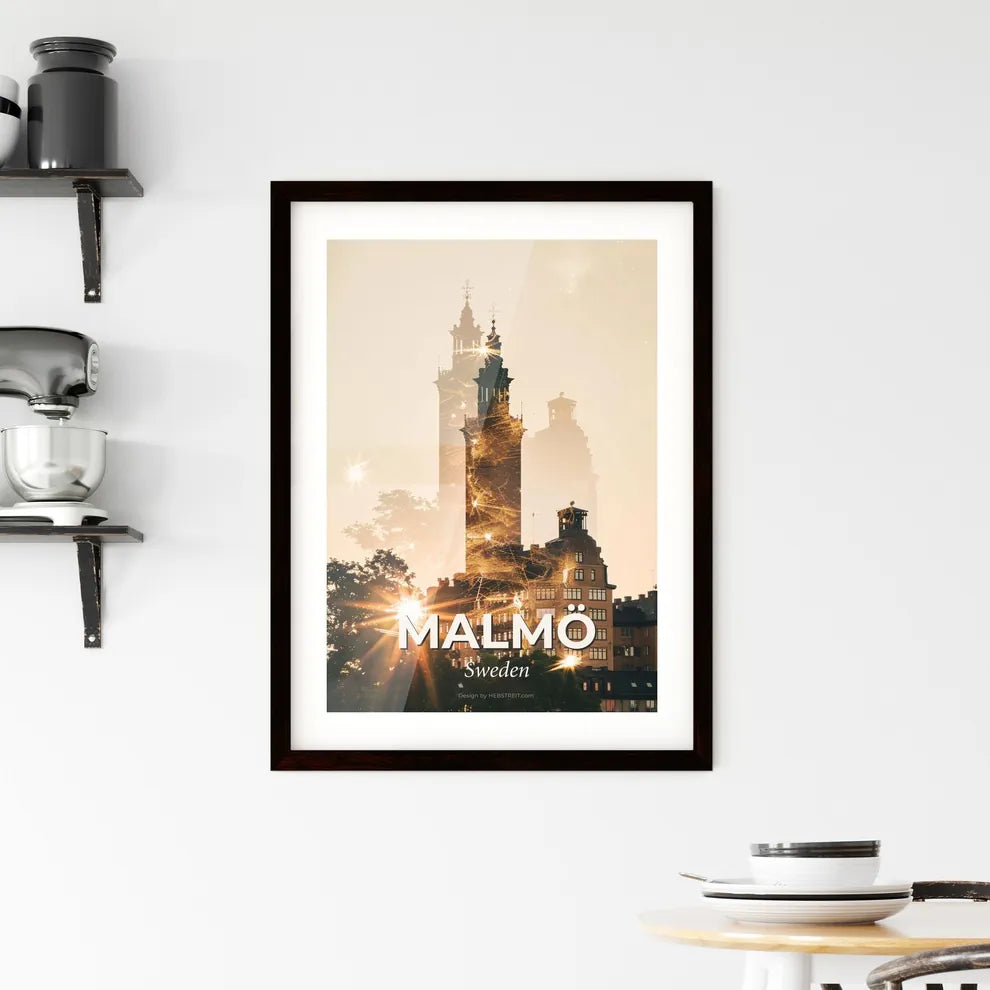 Malmö Cityscape: Subtle Lights, Local Colors Framed Print