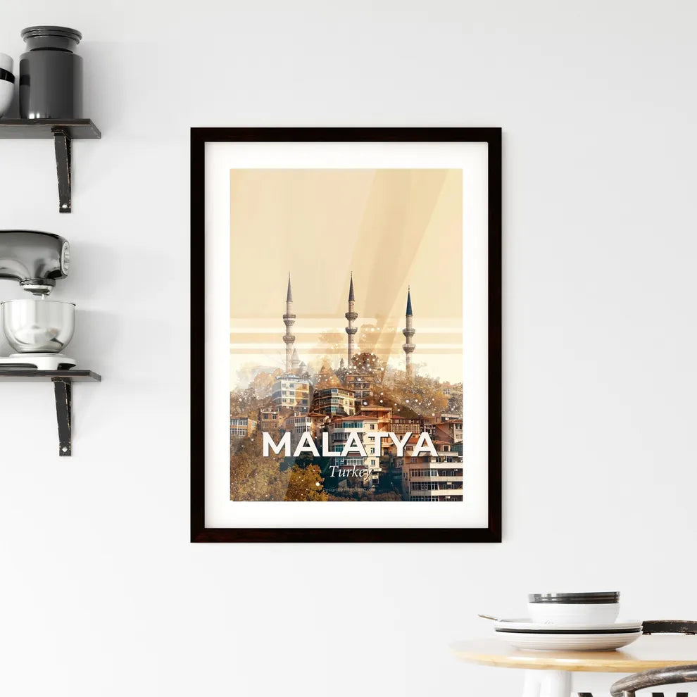 Malatya City Skyline Composite Art Poster Framed Print