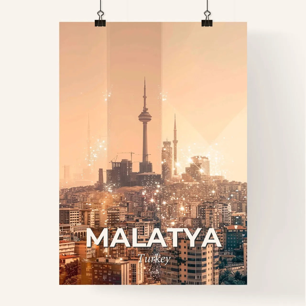 Malatya Skyline Composite Art Poster Poster